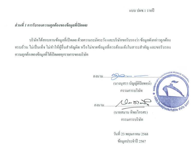 ข้อมูลบริษัทรายปี